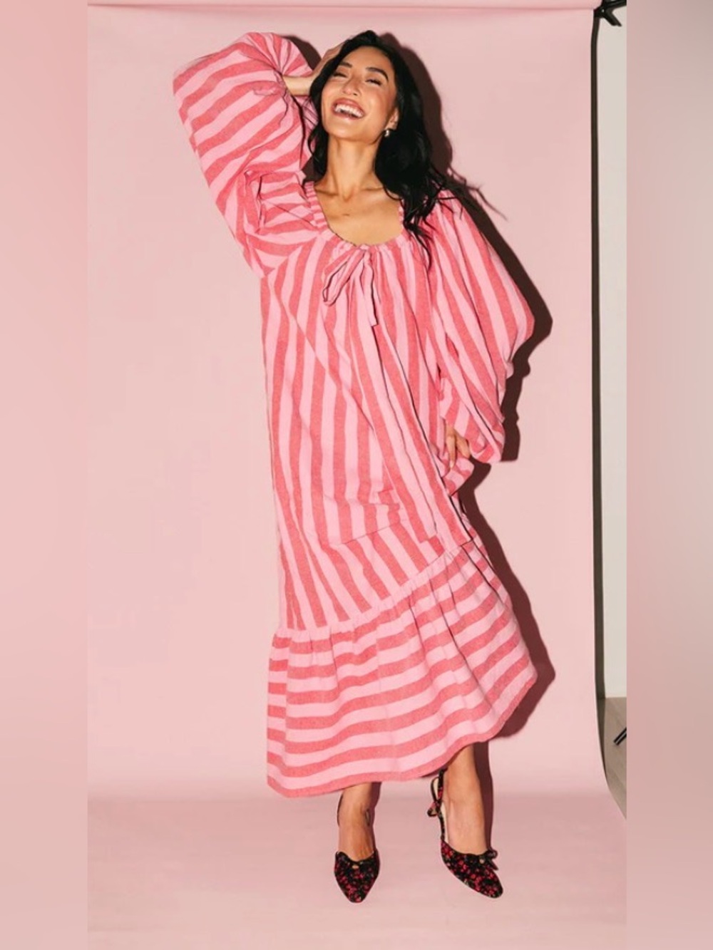 CAPRI MAXI DRESS PINK + RED ZOCO summer, flirty, resort, relaxed fit